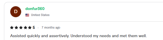 Five star review: assisted quickly and assertively